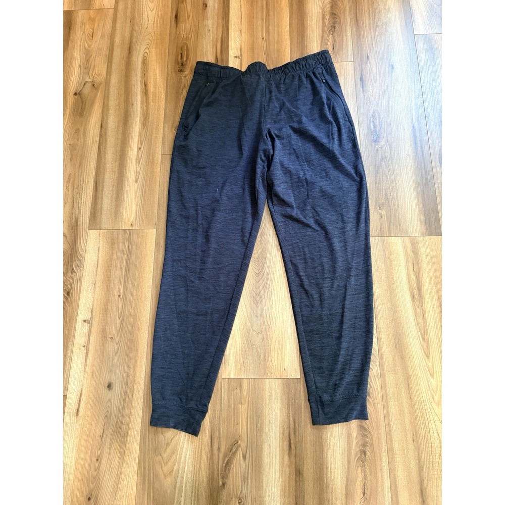 Glacier Mens Blue Performance Jogger Soft Sweat Pants Sz L Elastic Waist Stretch